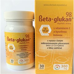 Beta-glukan 98 300 mg s vitamínem C a kyselinou listovou